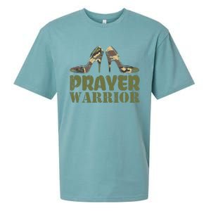 Camo Heels Prayer Warrior Faith God Jesus Christian Sueded Cloud Jersey T-Shirt