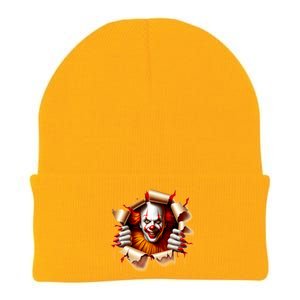 Creepy Halloween Peeking Through Clown Knit Cap Winter Beanie