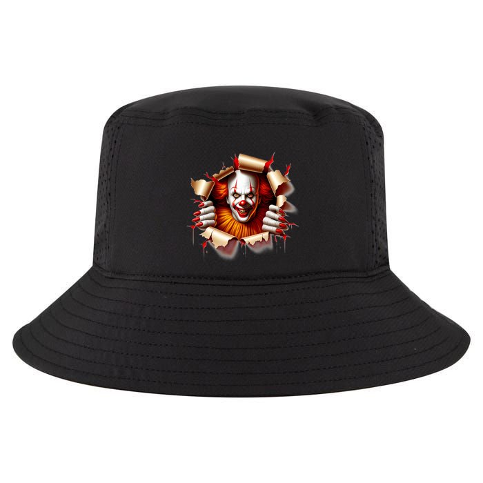 Creepy Halloween Peeking Through Clown Cool Comfort Performance Bucket Hat