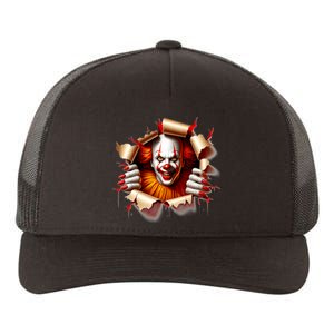 Creepy Halloween Peeking Through Clown Yupoong Adult 5-Panel Trucker Hat