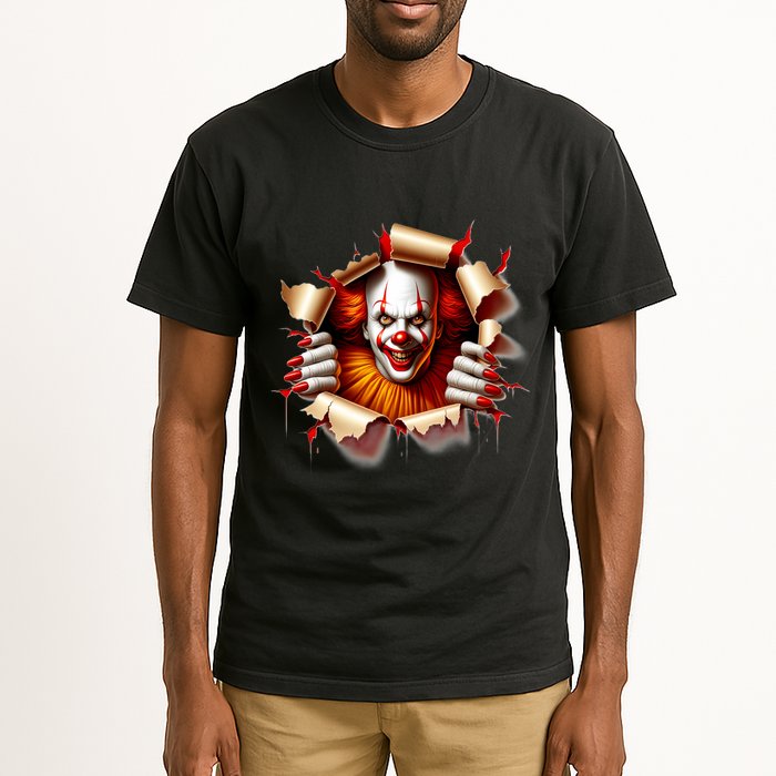 Creepy Halloween Peeking Through Clown Tall T-Shirt