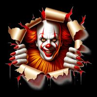Creepy Halloween Peeking Through Clown Tall T-Shirt