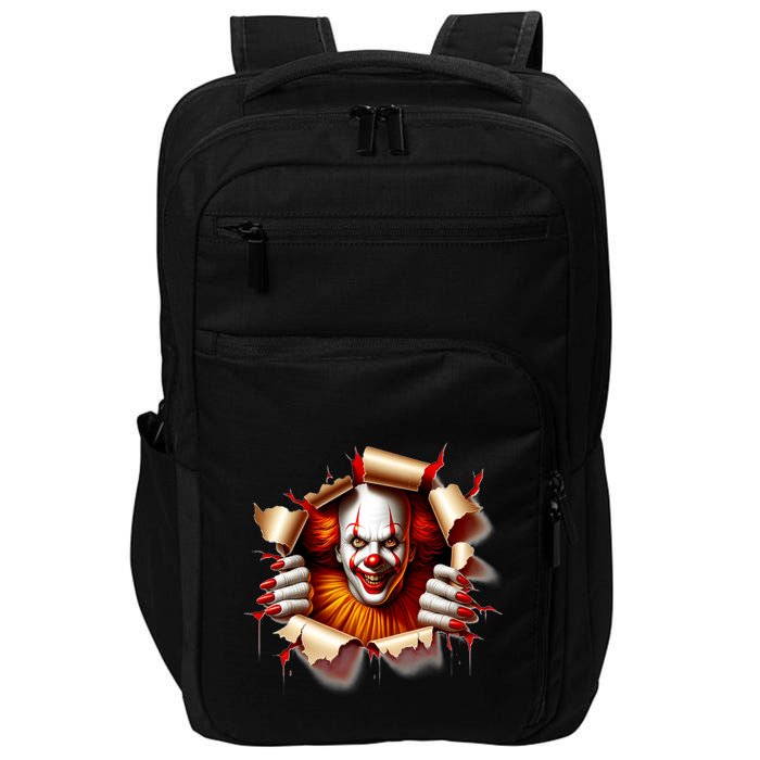 Creepy Halloween Peeking Through Clown Impact Tech Backpack
