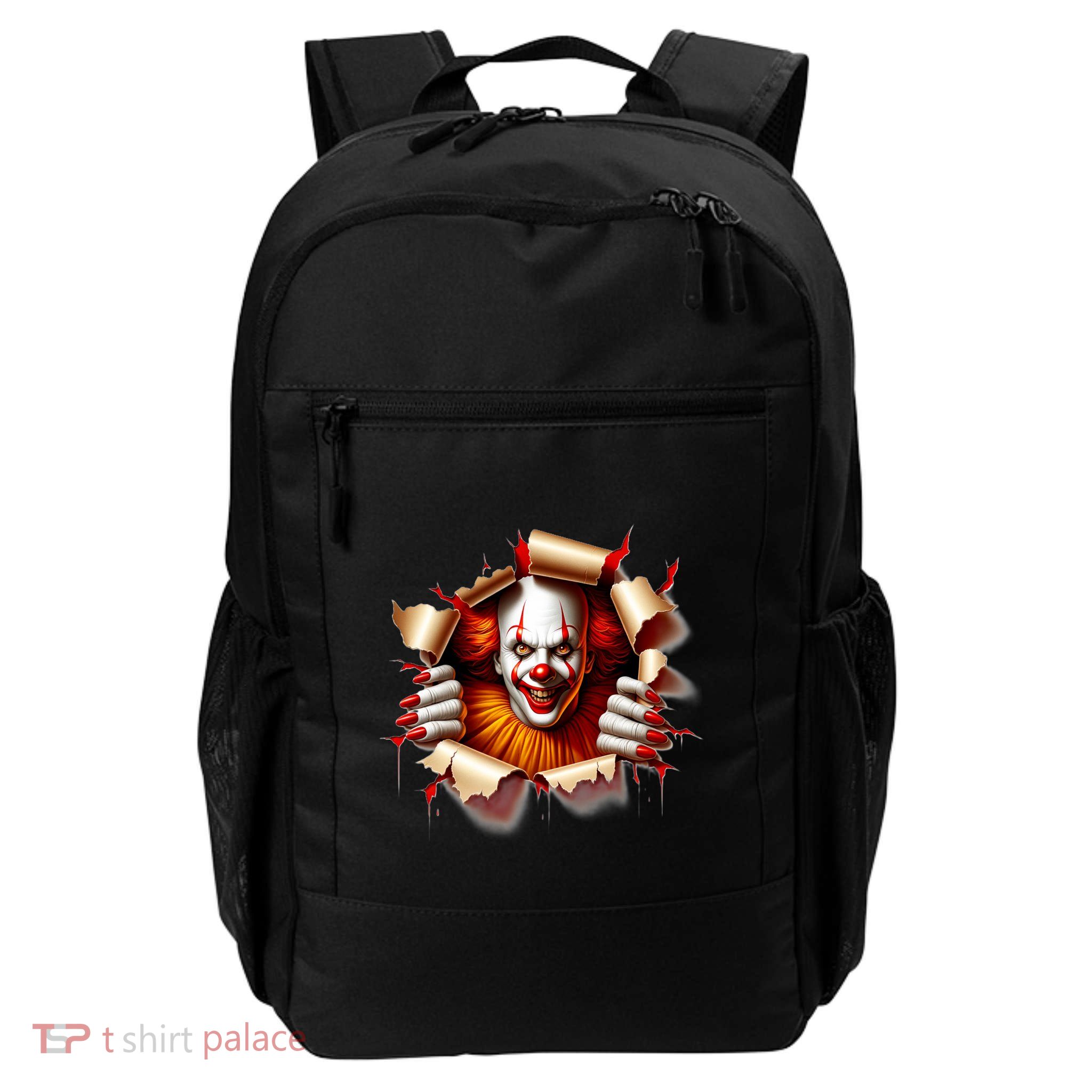 Creepy Halloween Peeking Through Clown Daily Commute Backpack