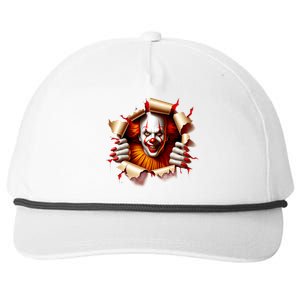 Creepy Halloween Peeking Through Clown Snapback Five-Panel Rope Hat