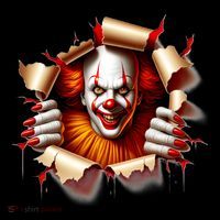 Creepy Halloween Peeking Through Clown Mug