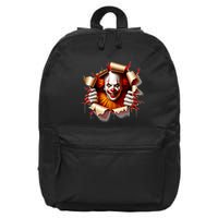 Creepy Halloween Peeking Through Clown 16 in Basic Backpack