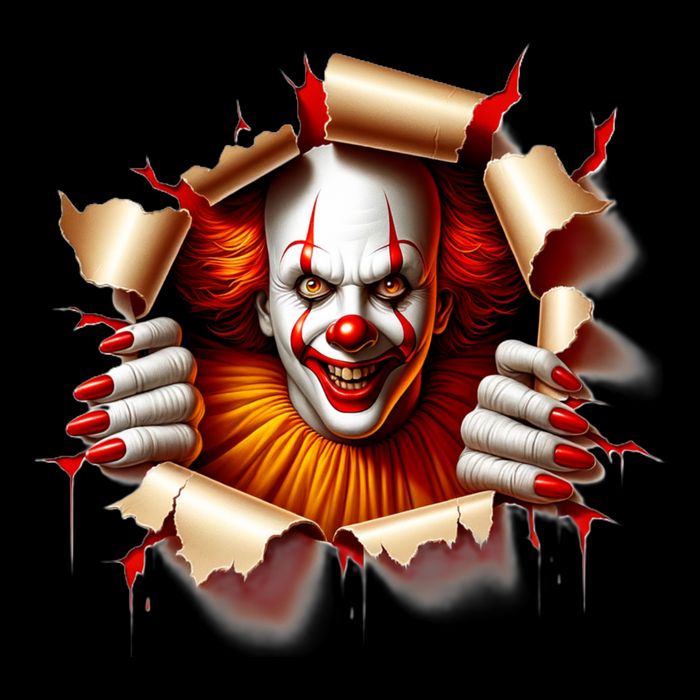 Creepy Halloween Peeking Through Clown 16 in Basic Backpack