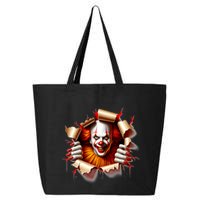 Creepy Halloween Peeking Through Clown 25L Jumbo Tote