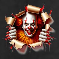 Creepy Halloween Peeking Through Clown 25L Jumbo Tote