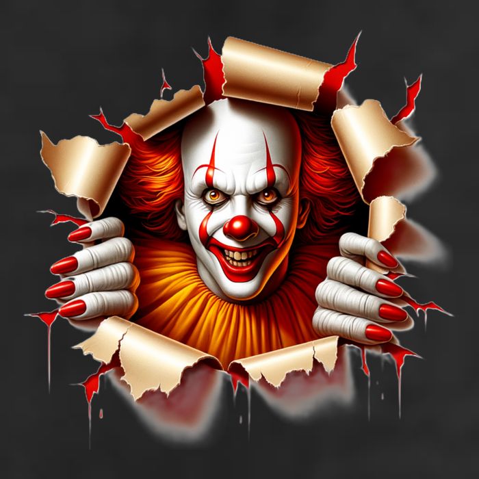 Creepy Halloween Peeking Through Clown 25L Jumbo Tote
