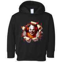 Creepy Halloween Peeking Through Clown Toddler Hoodie