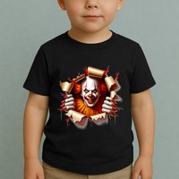 Creepy Halloween Peeking Through Clown Toddler T-Shirt