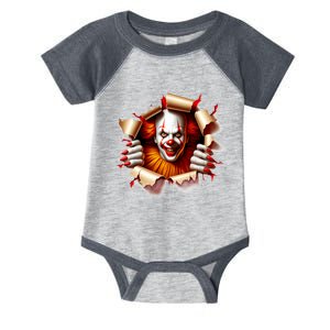 Creepy Halloween Peeking Through Clown Infant Baby Jersey Bodysuit