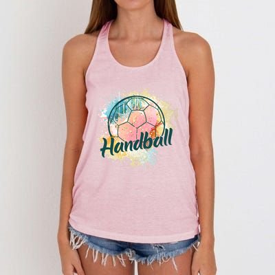 Colorful Handball Player Sport Ball Handball Gift Women's Knotted Racerback Tank