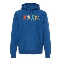 Colorful Handball Players Handball Team Handball Gift Premium Hoodie