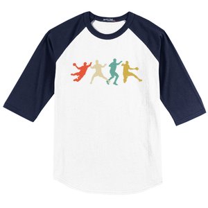 Colorful Handball Players Handball Team Handball Gift Baseball Sleeve Shirt