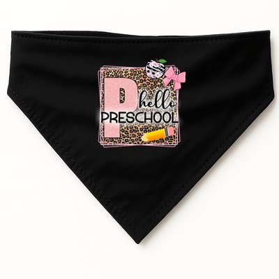 Cute Hello Pre School Teachers Students USA-Made Doggie Bandana
