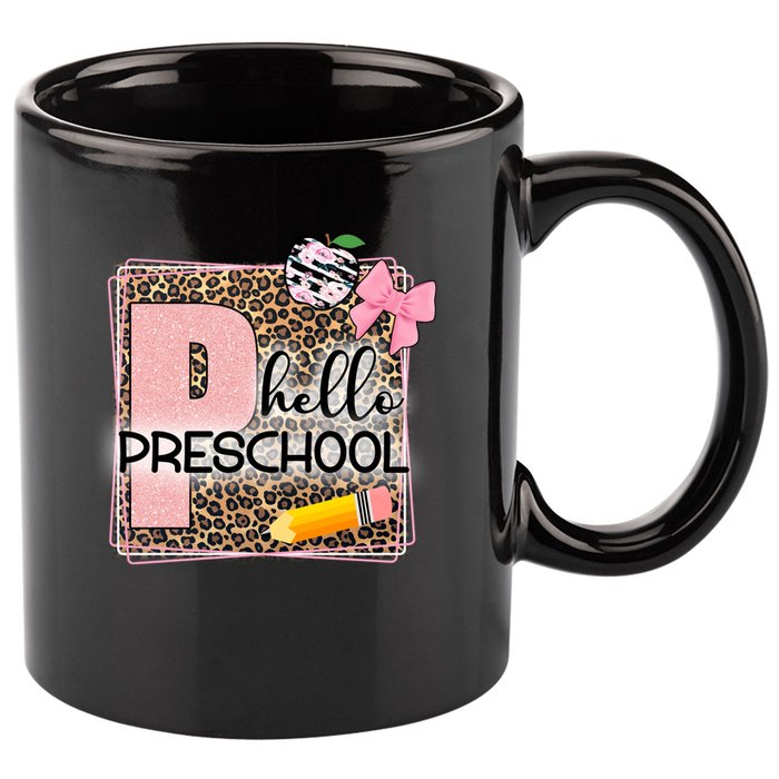 Cute Hello Pre School Teachers Students 11oz C Handle Ceramic Mug