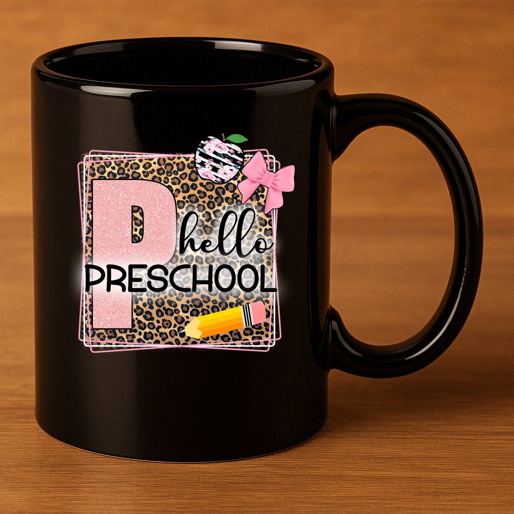 Cute Hello Pre School Teachers Students 11oz C Handle Ceramic Mug