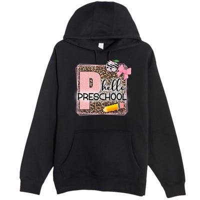 Cute Hello Pre School Teachers Students Premium Pullover Hoodie