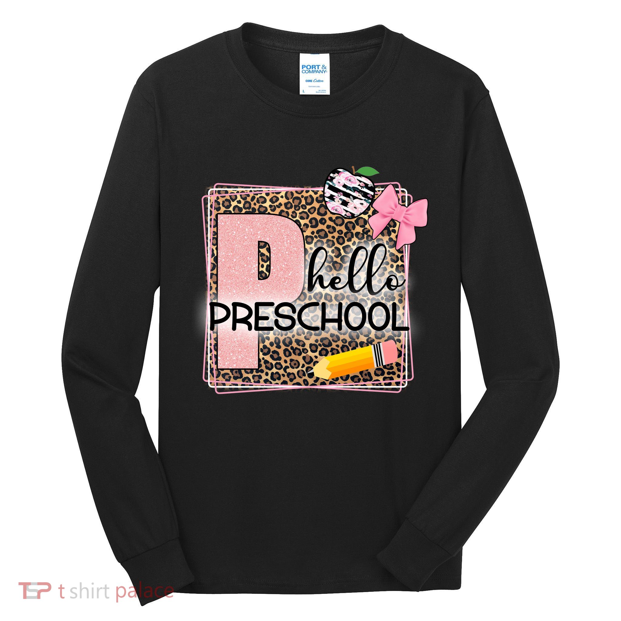 Cute Hello Pre School Teachers Students Tall Long Sleeve T-Shirt