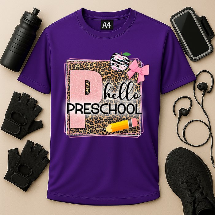 Cute Hello Pre School Teachers Students Cooling Performance Crew T-Shirt