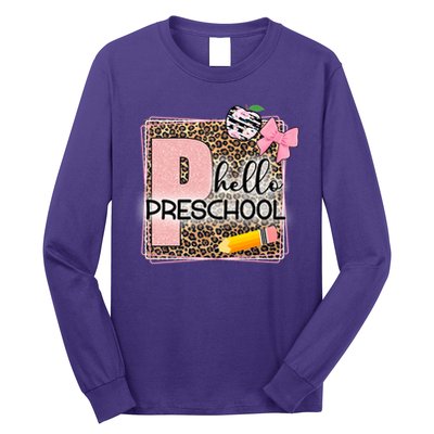 Cute Hello Pre School Teachers Students Long Sleeve Shirt
