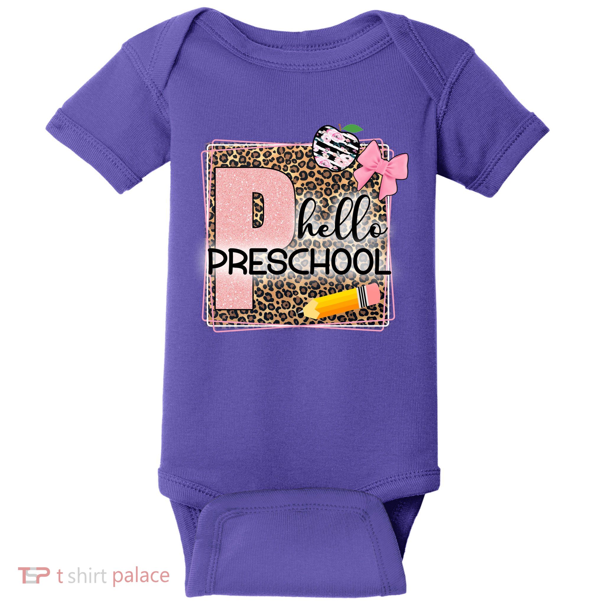 Cute Hello Pre School Teachers Students Baby Bodysuit
