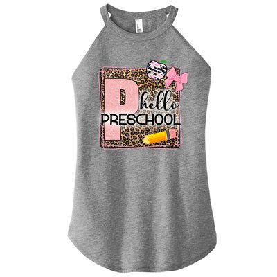 Cute Hello Pre School Teachers Students Women’s Perfect Tri Rocker Tank