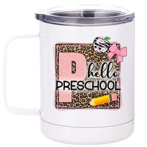 Cute Hello Pre School Teachers Students 12 oz Stainless Steel Tumbler Cup