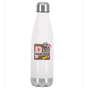 Cute Hello Pre School Teachers Students Stainless Steel Insulated Water Bottle