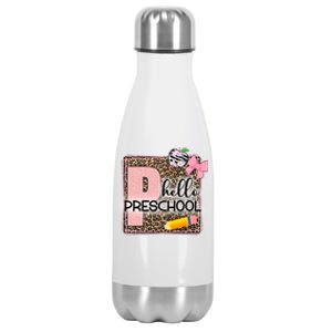 Cute Hello Pre School Teachers Students Stainless Steel Insulated Water Bottle