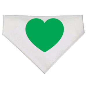 Cute Heart Pocket Print Cerebral Palsy Green Ribbon Gift USA-Made Doggie Bandana