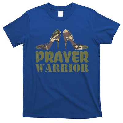 Camo Heels Prayer Warrior Faith God Jesus Christian Funny Gift T-Shirt