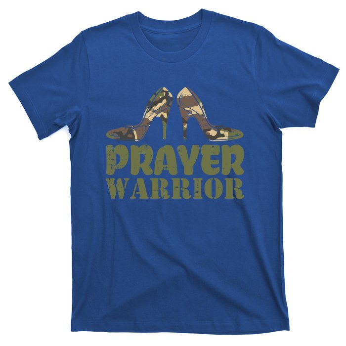 Camo Heels Prayer Warrior Faith God Jesus Christian Funny Gift T-Shirt