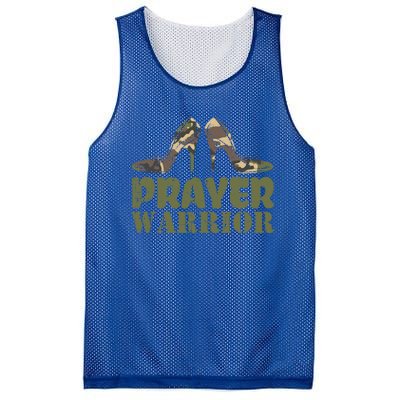 Camo Heels Prayer Warrior Faith God Jesus Christian Funny Gift Mesh Reversible Basketball Jersey Tank