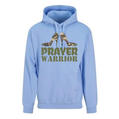 Camo Heels Prayer Warrior Faith God Jesus Christian Funny Gift Unisex Surf Hoodie