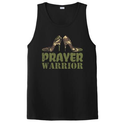 Camo Heels Prayer Warrior Faith God Jesus Christian PosiCharge Competitor Tank