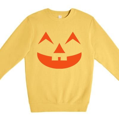 Creepy Halloween Pumpkin Face Halloween Jack O Lanterns Premium Crewneck Sweatshirt