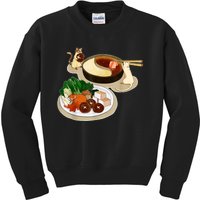 Chinese Hot Pot Asian Foodie Cuisine Cat Kids Sweatshirt