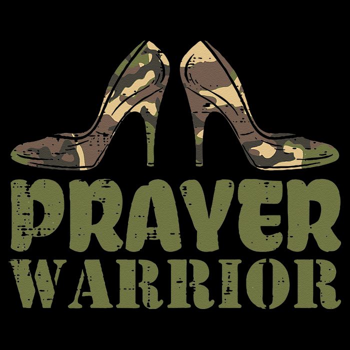 Camo Heels Prayer Warrior Faith God Jesus Christian T-Shirt