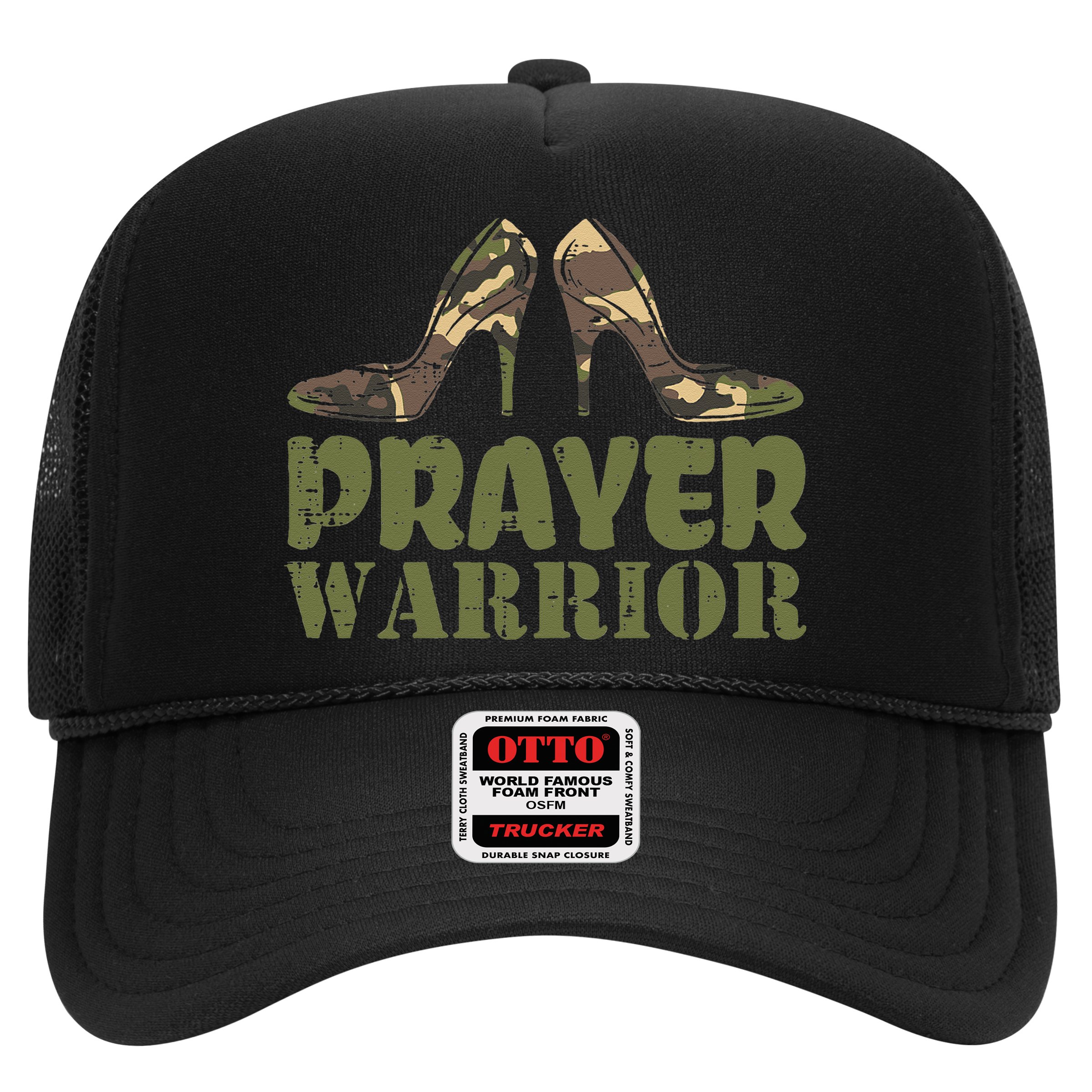 Camo Heels Prayer Warrior Faith God Jesus Christian Hat