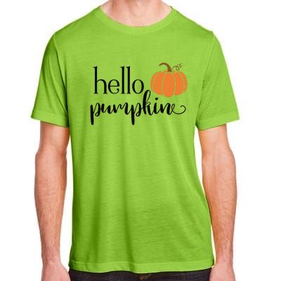 Cute Hello Pumpkin Thanksgiving Autumn Fall Leaves Design Funny Adult ChromaSoft Performance T-Shirt