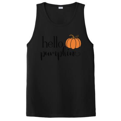 Cute Hello Pumpkin Thanksgiving Autumn Fall Leaves Design Funny PosiCharge Competitor Tank