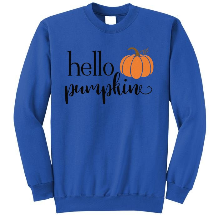 Cute Hello Pumpkin Thanksgiving Autumn Fall Leaves Design Funny Sweatshirt