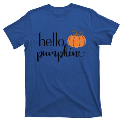 Cute Hello Pumpkin Thanksgiving Autumn Fall Leaves Design Funny T-Shirt