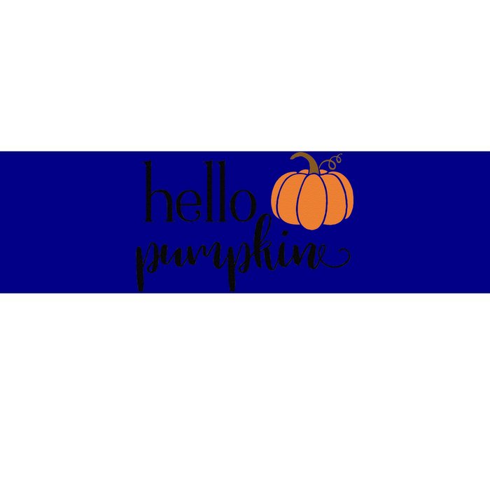 Cute Hello Pumpkin Thanksgiving Autumn Fall Leaves Design Funny Bumper Sticker