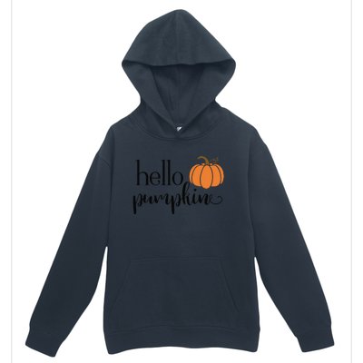 Cute Hello Pumpkin Thanksgiving Autumn Fall Leaves Design Funny Urban Pullover Hoodie