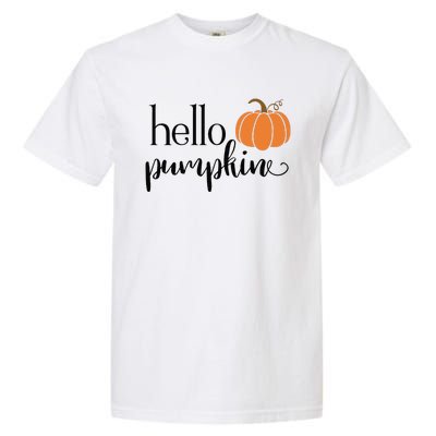 Cute Hello Pumpkin Thanksgiving Autumn Fall Leaves Design Funny Garment-Dyed Heavyweight T-Shirt